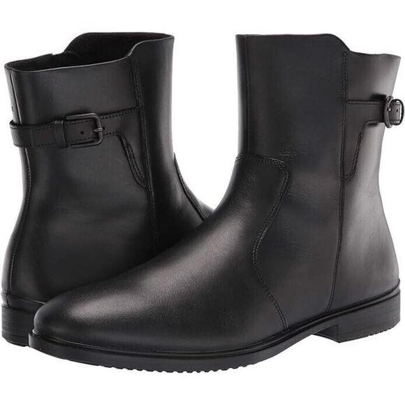 New! ECCO  Touch 15 Buckle Hydromax Boot Black Full Grain Leather 10-10.5 DD324A - Picture 1 of 8